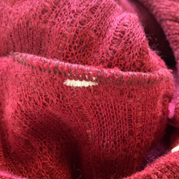 DEVERNOIS Red, Two Front Open Pockets w/ Gold Tone Rectangular Buttons Cardigan - Picture 11 of 11